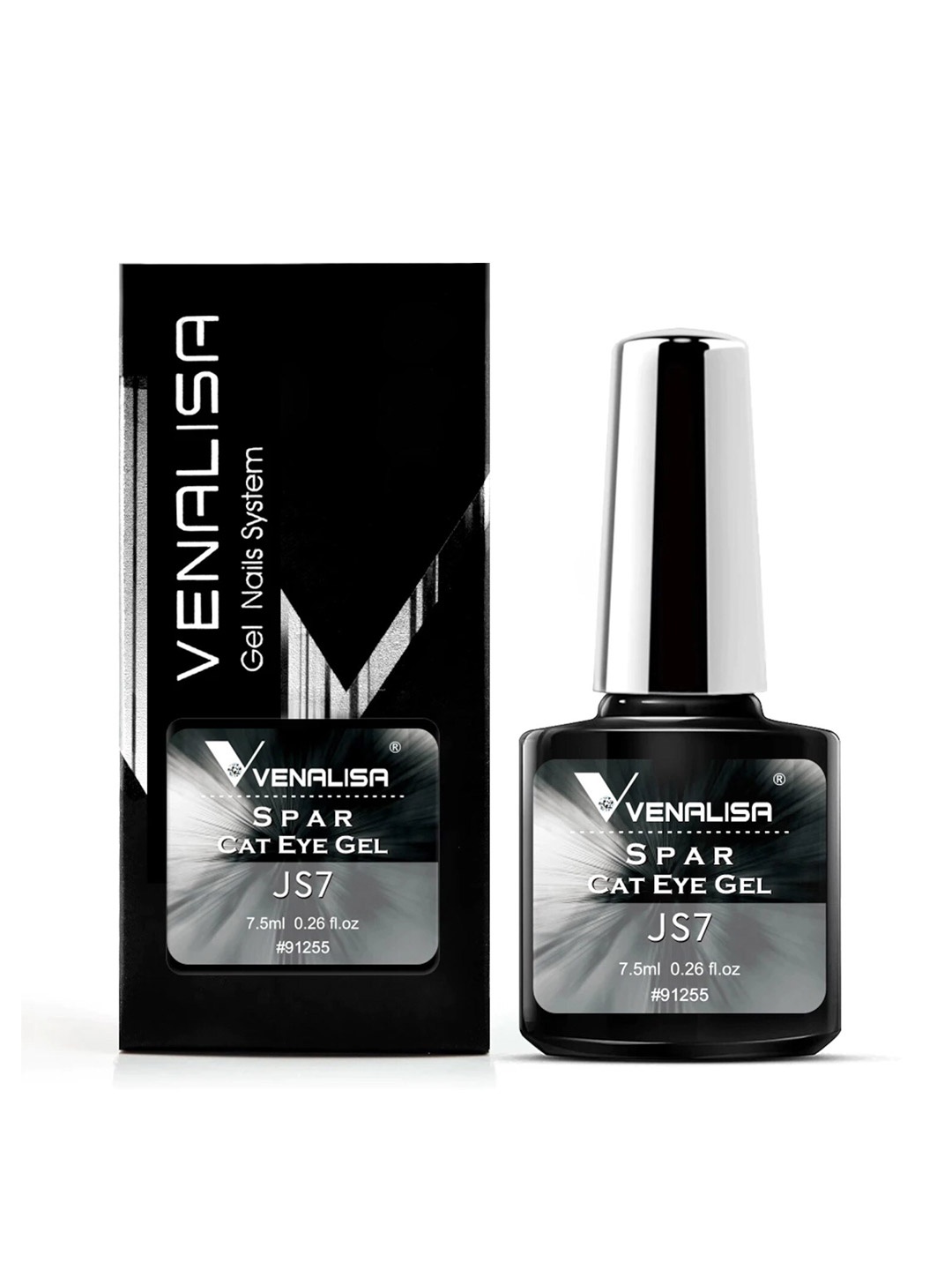 

VENALISA Gel Nail System Polish - JS7 Spar Cat Eye & JS3 Transparent 15ml, Multi