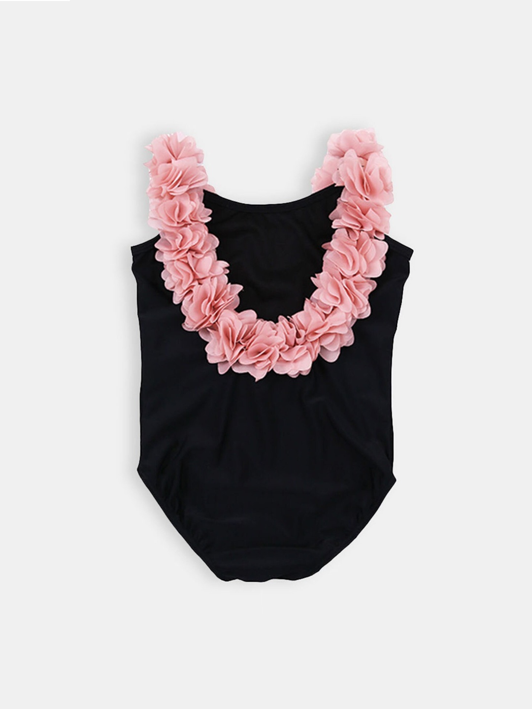 

Hopscotch Girls Black Solid Ruffle Detail Bodysuit