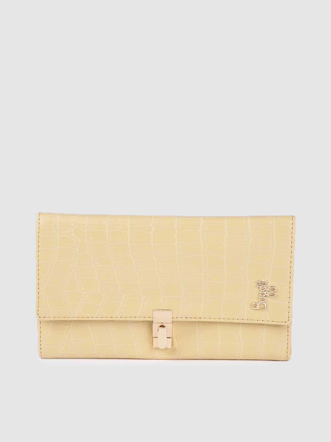 

Baggit Women Beige Animal Textured Three Fold Wallet