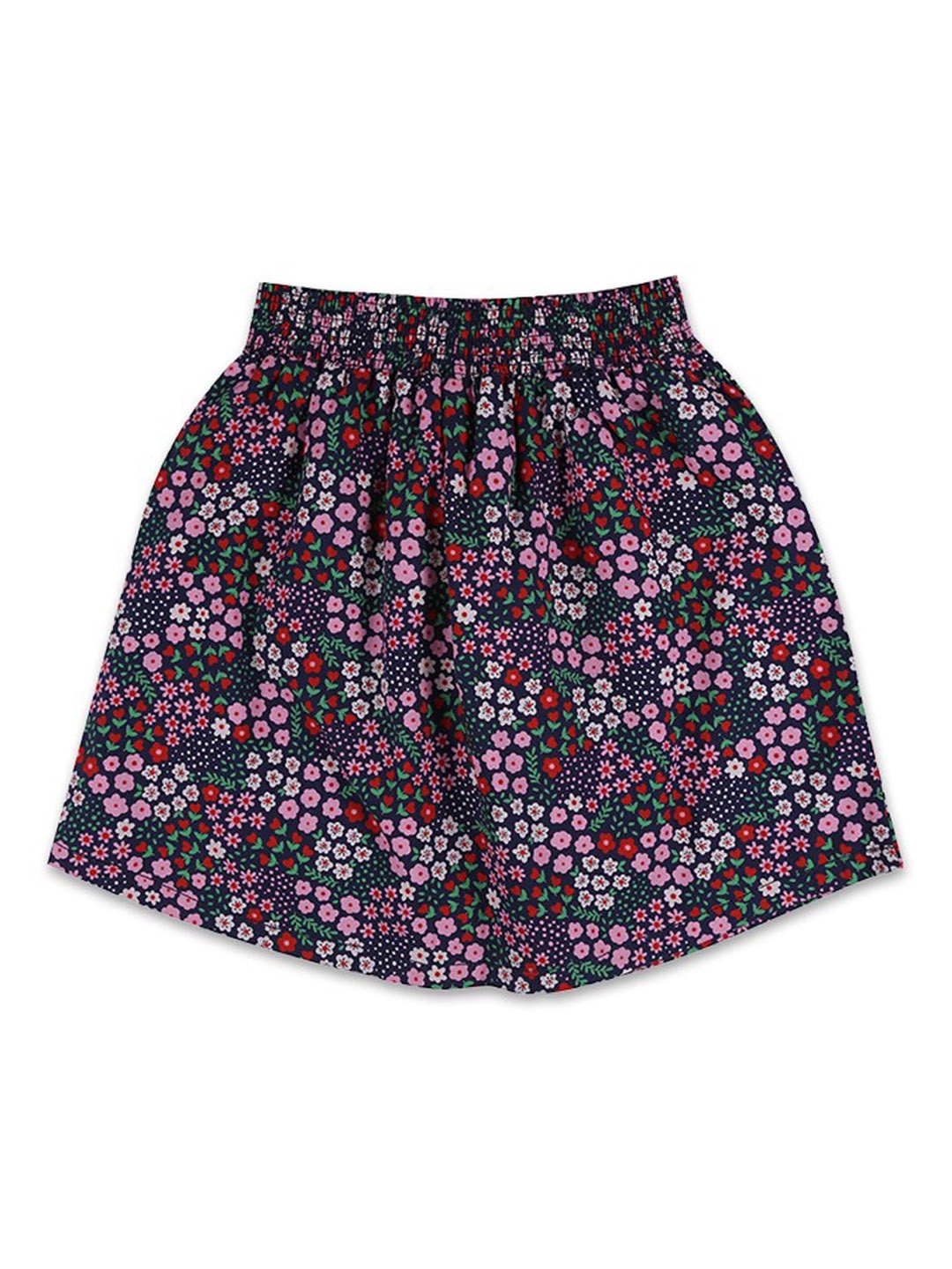 

Lilly and Sid Girls Navy Blue Printed Organic Cotton Knee Length A-Line Skirts