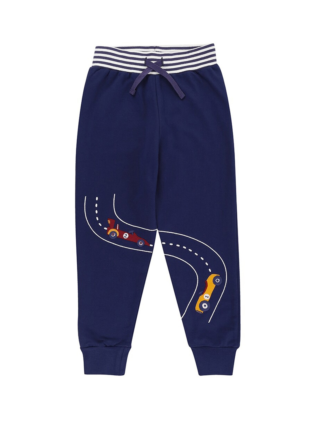 

Lilly and Sid Boys Navy Blue Printed Joggers Trousers