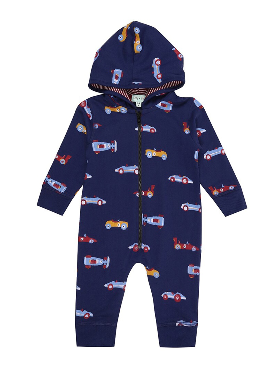 

Lilly and Sid Boys Navy Blue & Yellow Printed Basic Jumpsuit