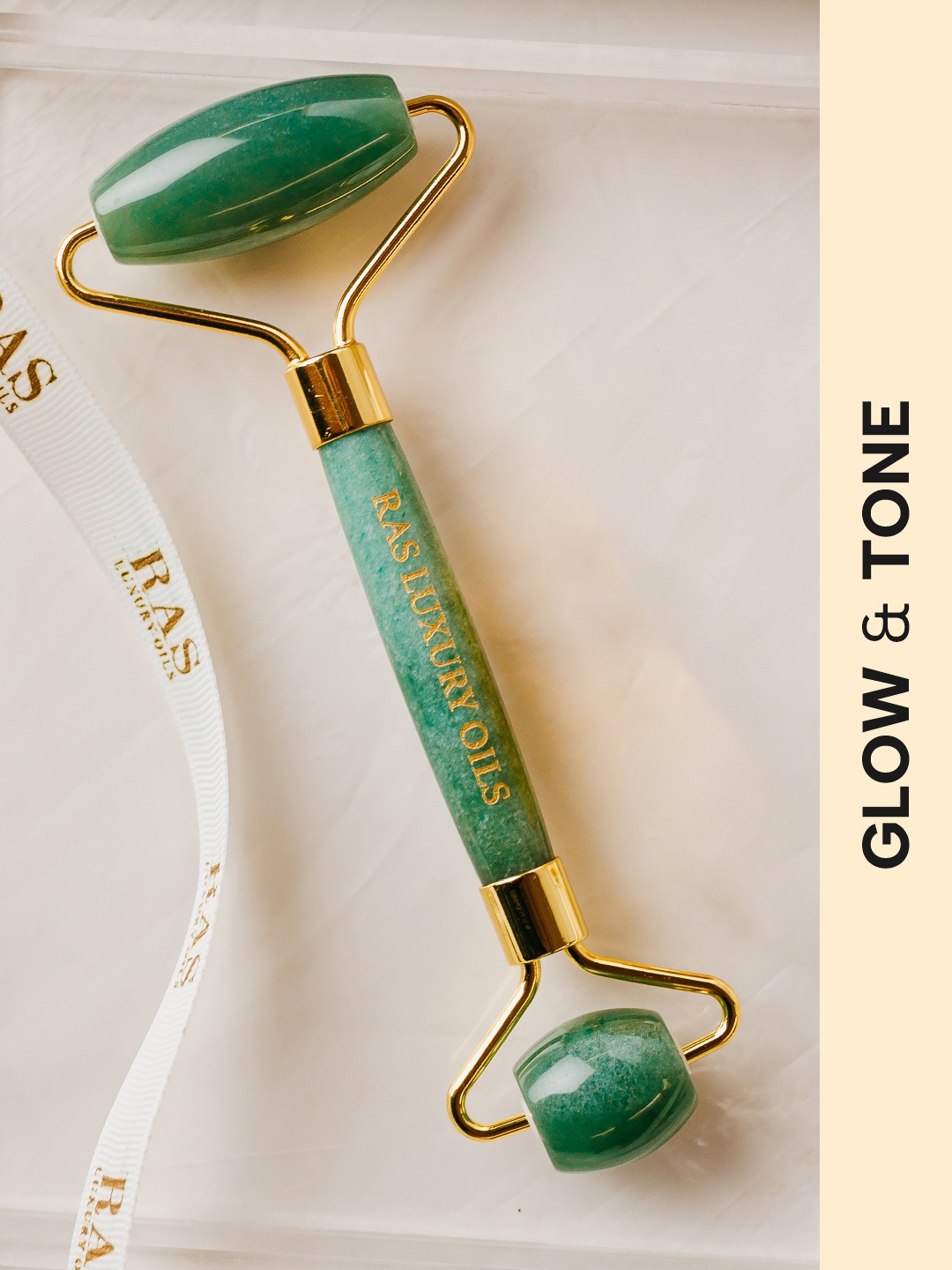 

RAS LUXURY OILS Jade Face Roller - Green