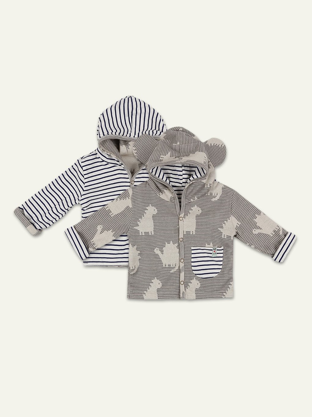 

Lilly and Sid Boys Grey Printed Reversible Jacket