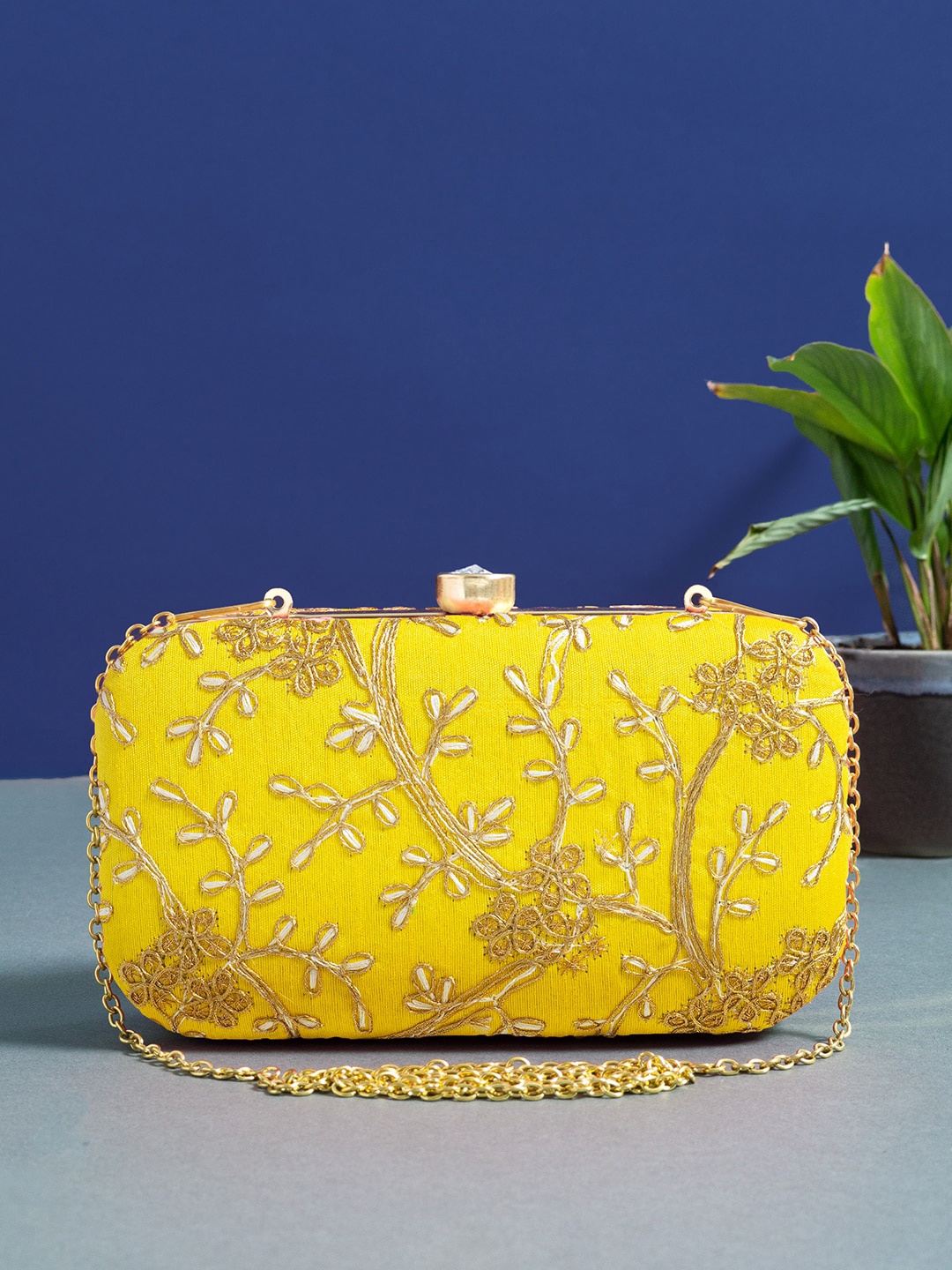 

Golden Peacock Women Yellow Clutches