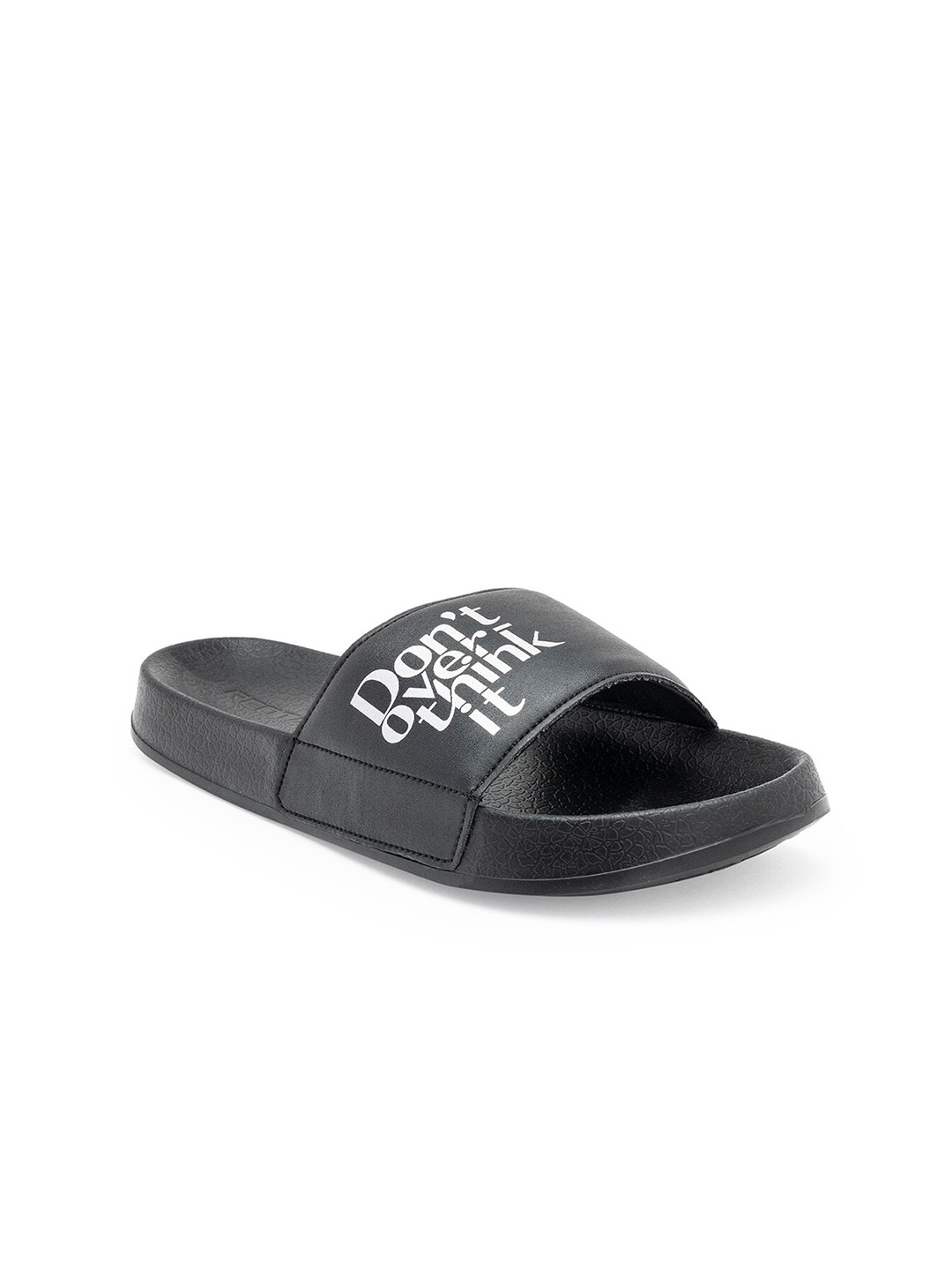 

Red Tape Women Black & White Printed Rubber Sliders