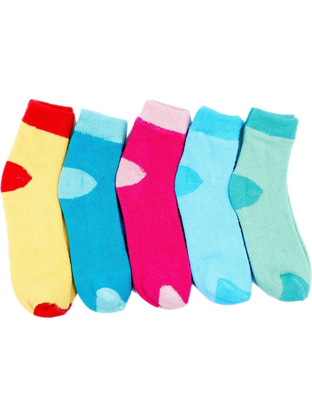 

RC. ROYAL CLASS Kids Pack of 5 Patterned Ankle Length Cotton Socks, Yellow