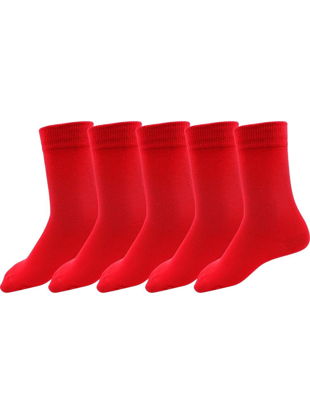 

RC. ROYAL CLASS Red Kids Pack of 5 Solid Organic Cotton Calf-Length Socks