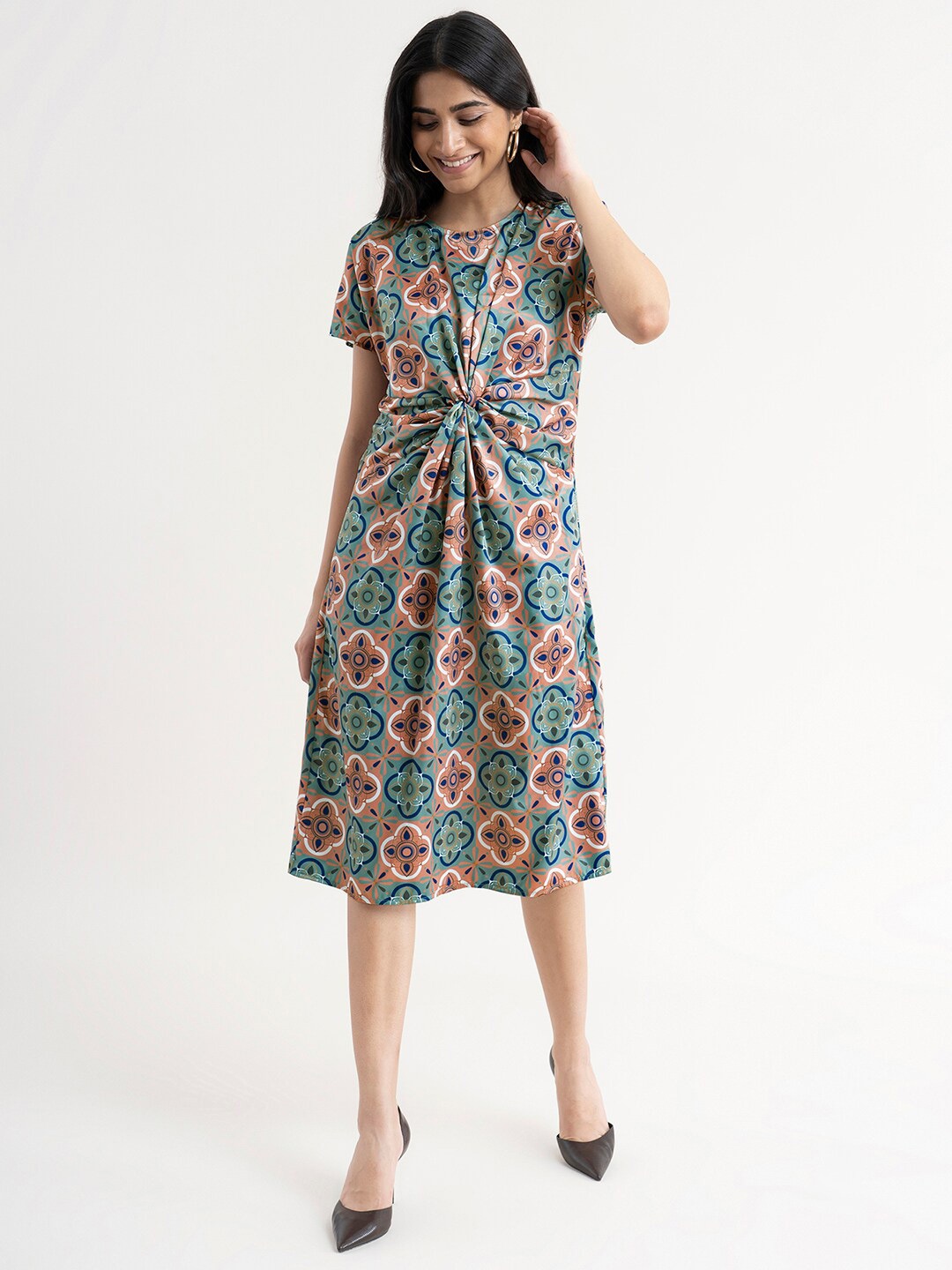 

FableStreet Women Green Ethnic Motifs Dress