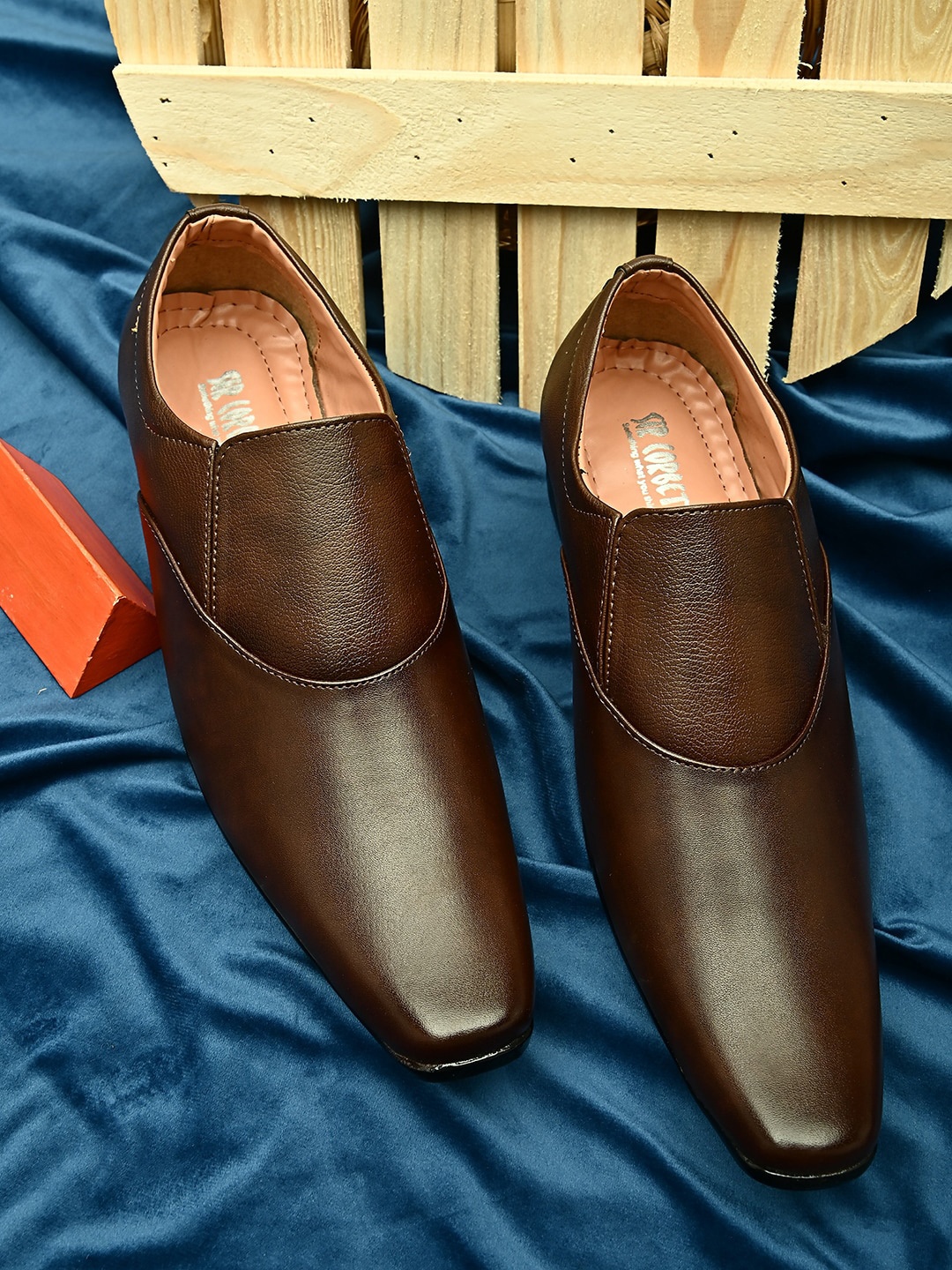 

Sir Corbett Men Brown Solid Formal Slip-Ons