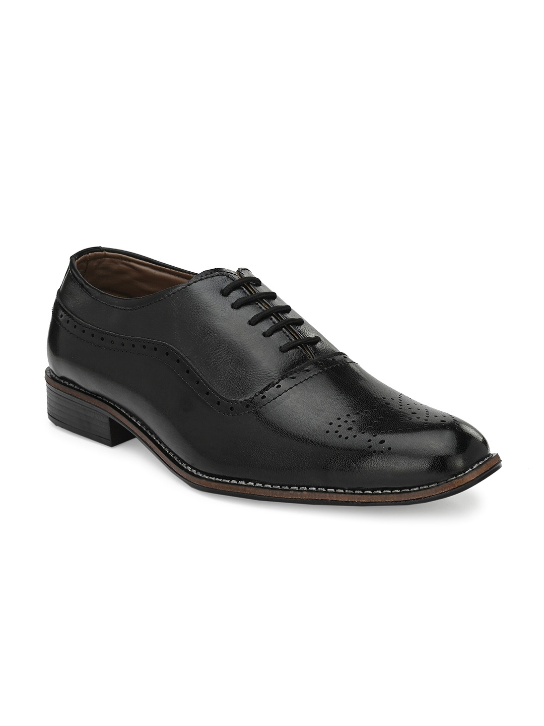 

Sir Corbett Men Black Solid Formal Brogues