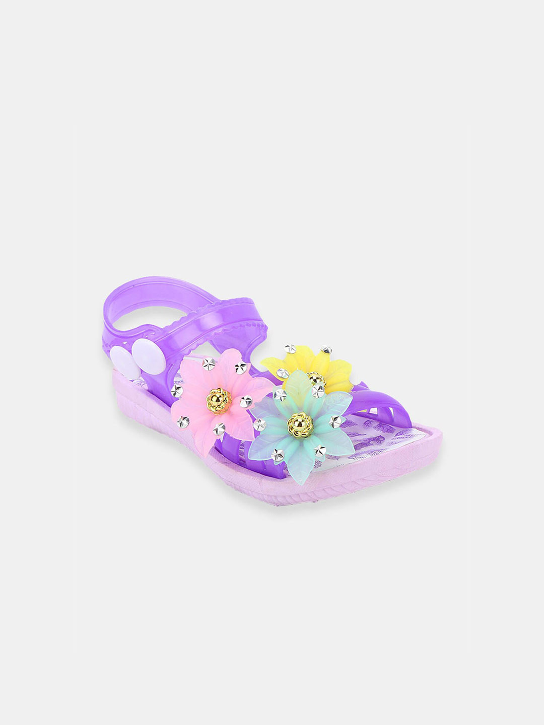 

Hopscotch Girls Purple & Yellow Comfort Sandals