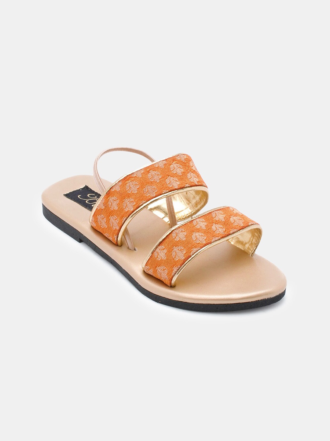 

Hopscotch Girls Orange Printed Open Toe Flats