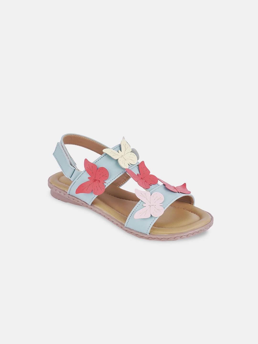 

Hopscotch Girls Blue Applique Open Toe Flats