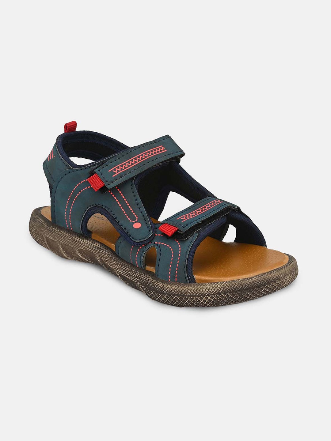 

Hopscotch Kids Navy Blue & Coral PU Comfort Sandals