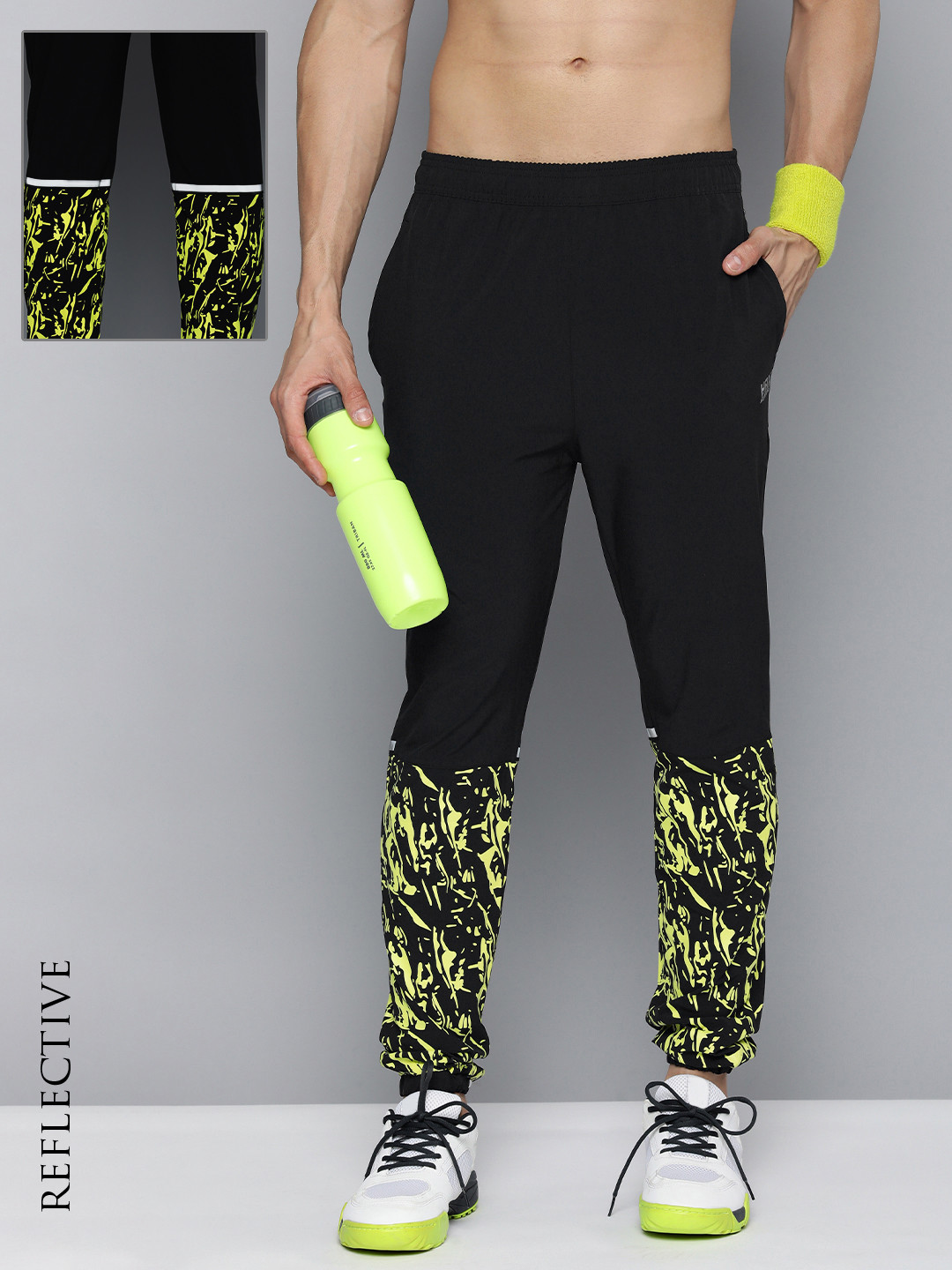 

HRX by Hrithik Roshan Men Jet Black Printed Running Joggers