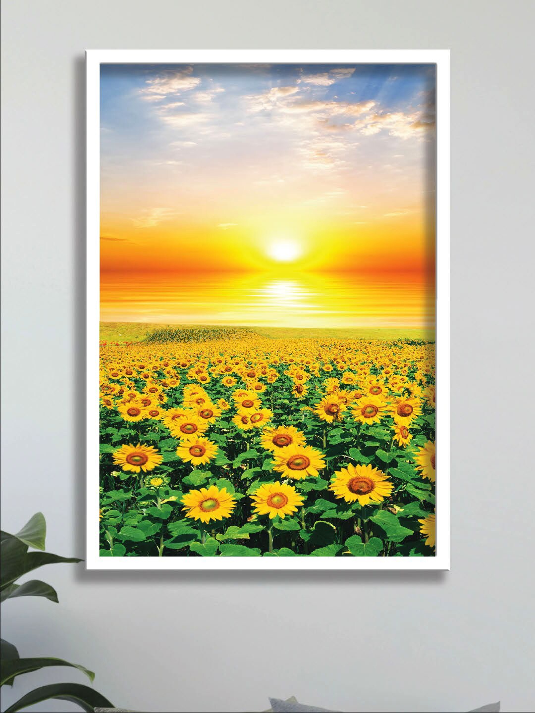 

SAF Yellow Digital Painting Framed Wall Art