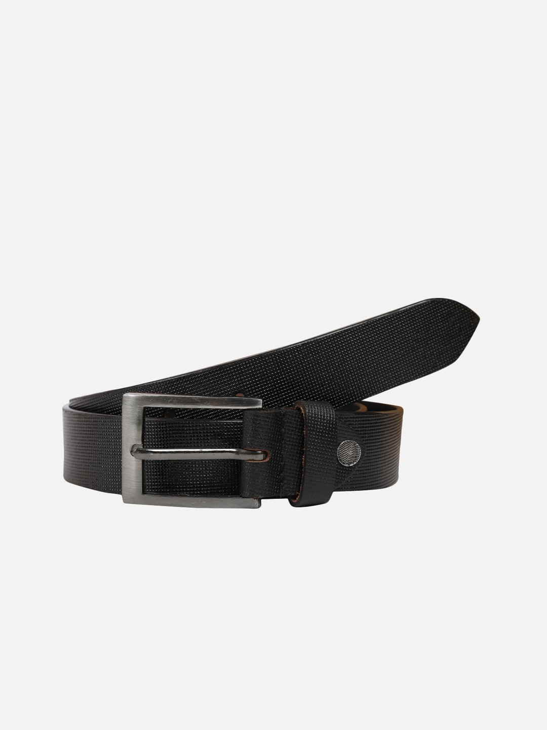 

WELBAWT Men Black Textured Leather Formal Belt