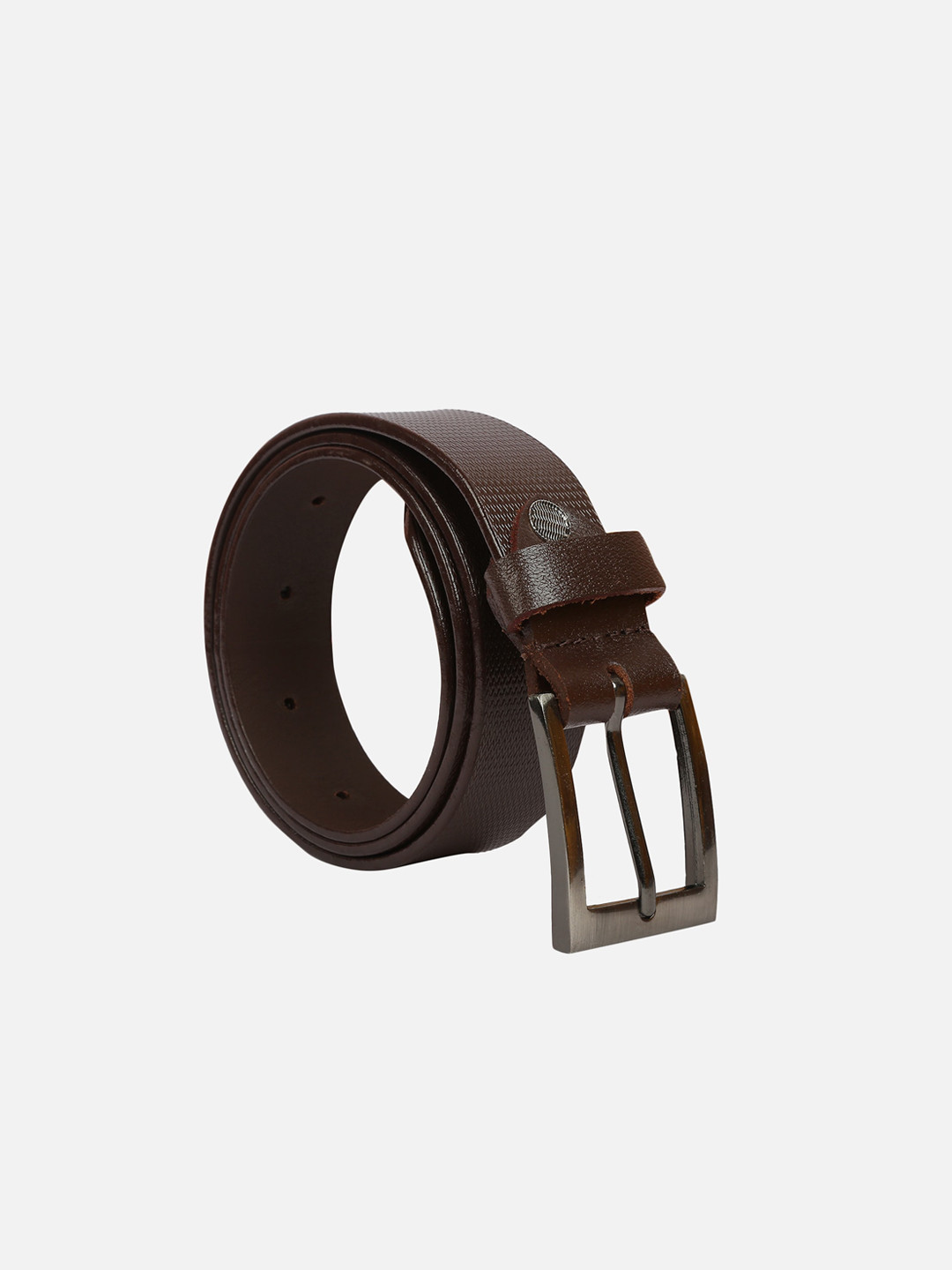 

WELBAWT Men Brown Textured Leather Belt
