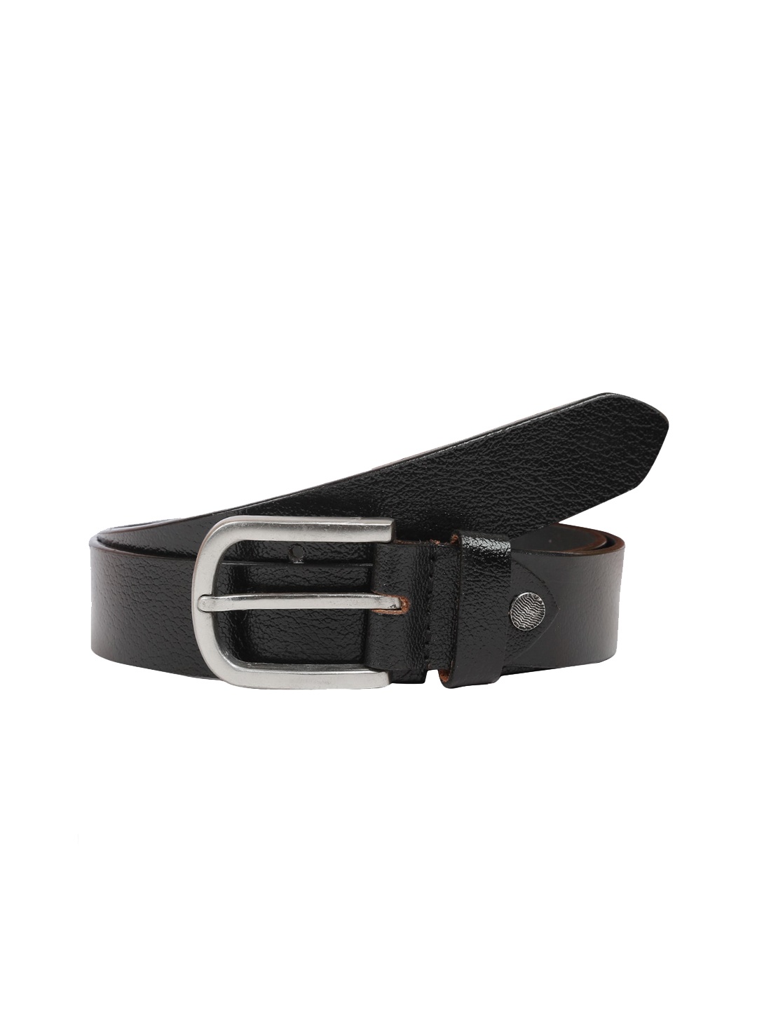 

WELBAWT Men Black Textured Leather Belt
