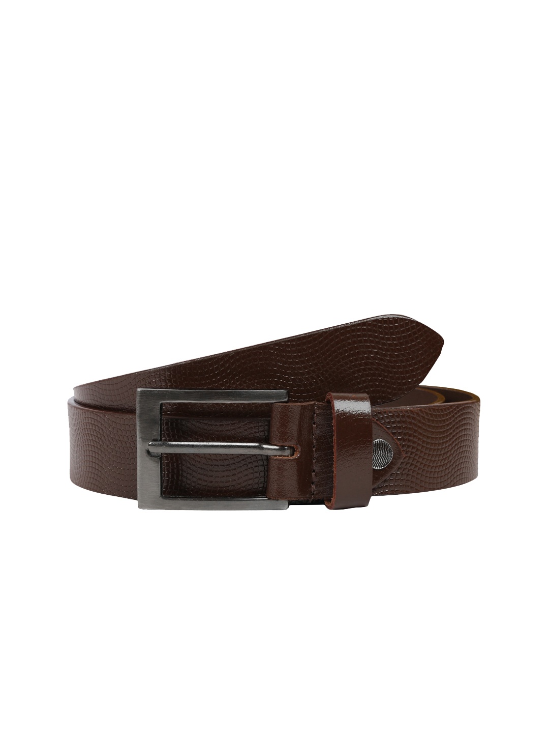 

WELBAWT Men Brown Textured Leather Belt