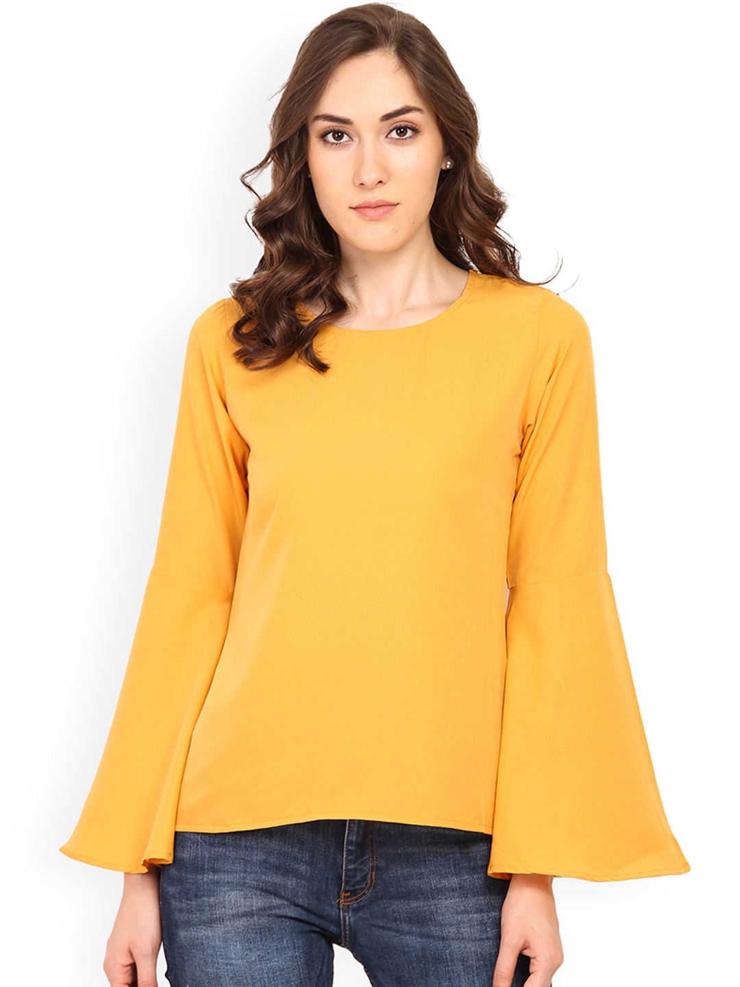 

Trend Arrest Women Mustard Yellow Solid Top