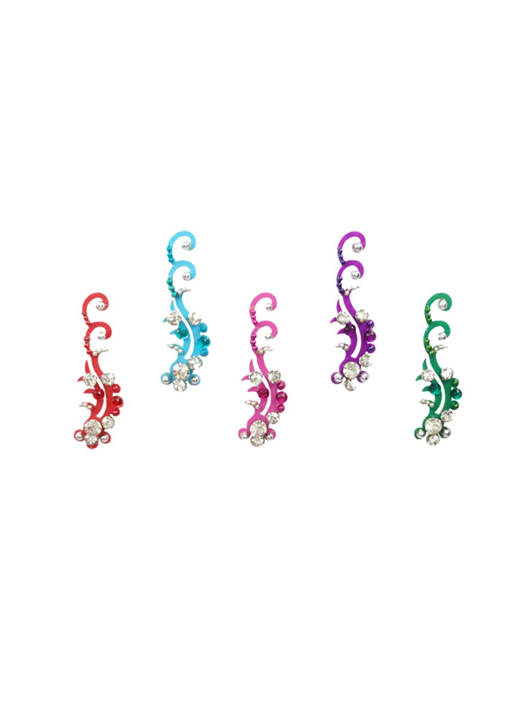 

Comet Busters Multicolored Stone Studded Bindis - 5 Pcs, Multi