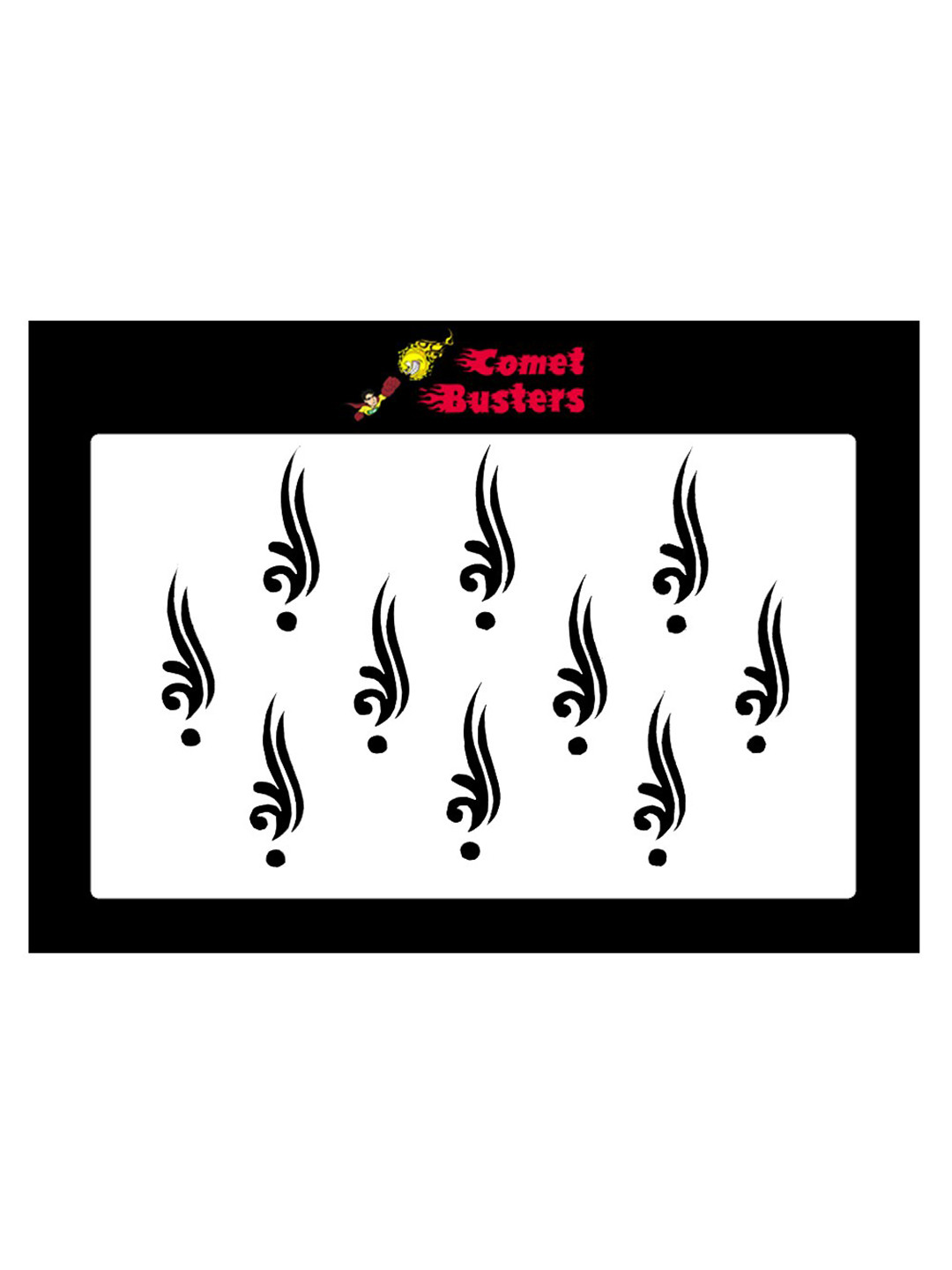 

Comet Busters Set Of 10 Designer Bindi - Black