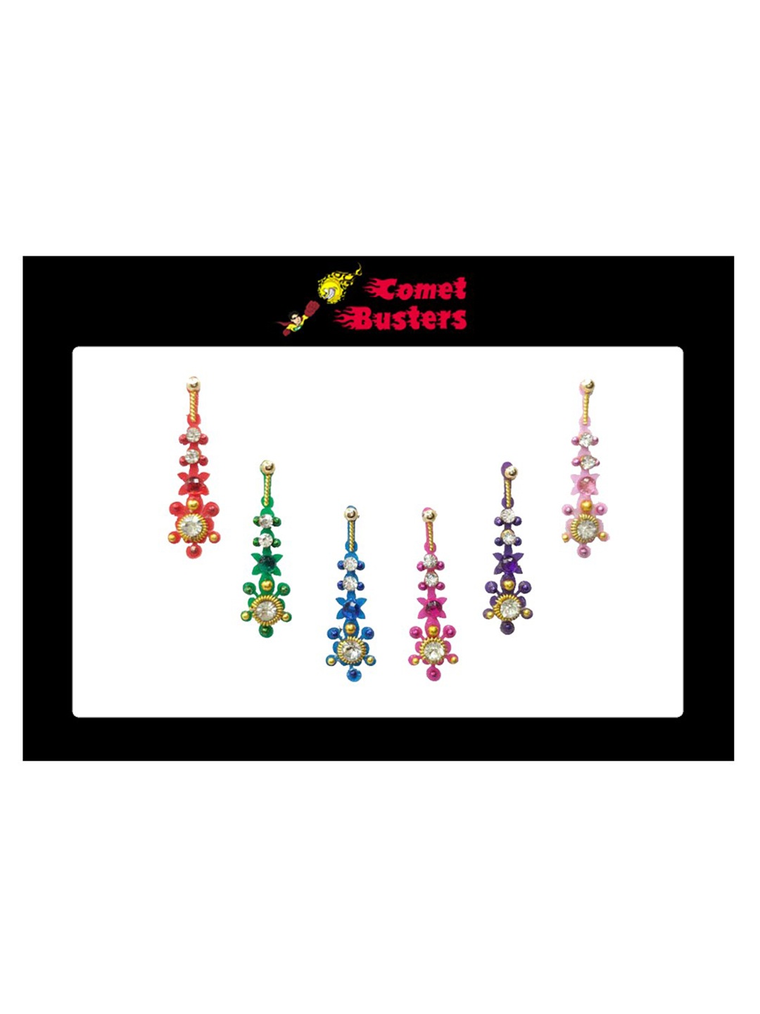 

Comet Busters 6 Pcs Multicolored Bindi, Multi