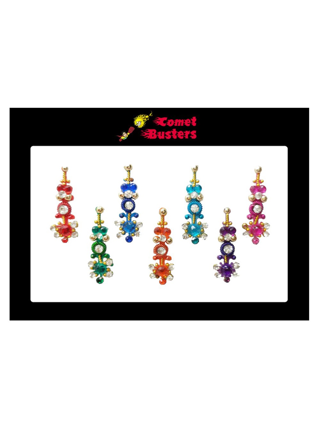 

Comet Busters 7 Pcs Multicolored Bindi, Multi