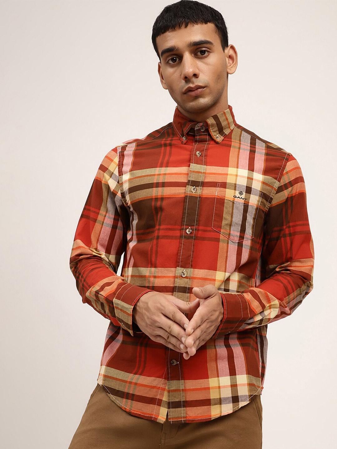 

GANT Men Red Classic Tartan Checks Casual Shirt