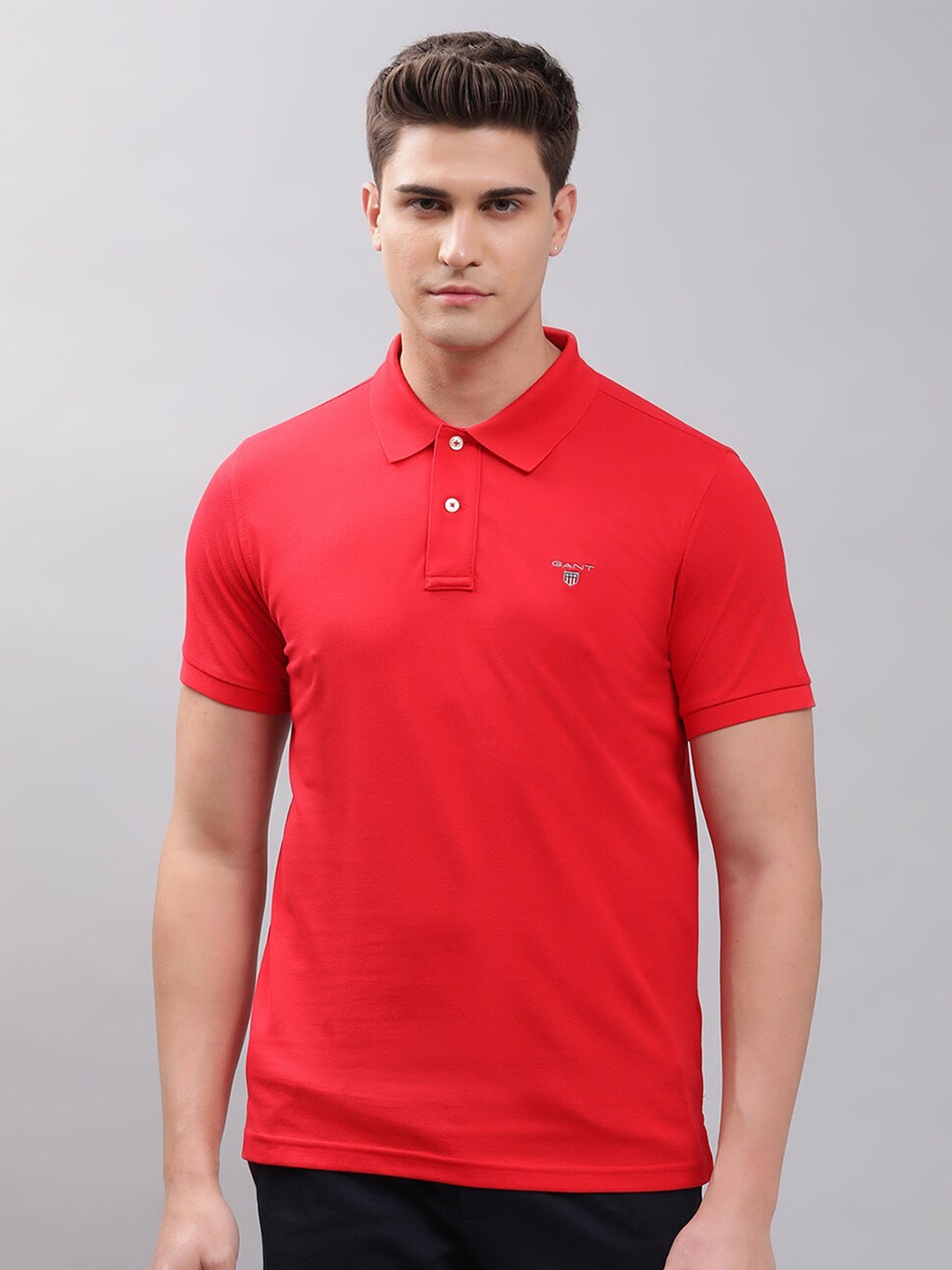 

GANT Men Navy Blue Polo Collar T-shirt