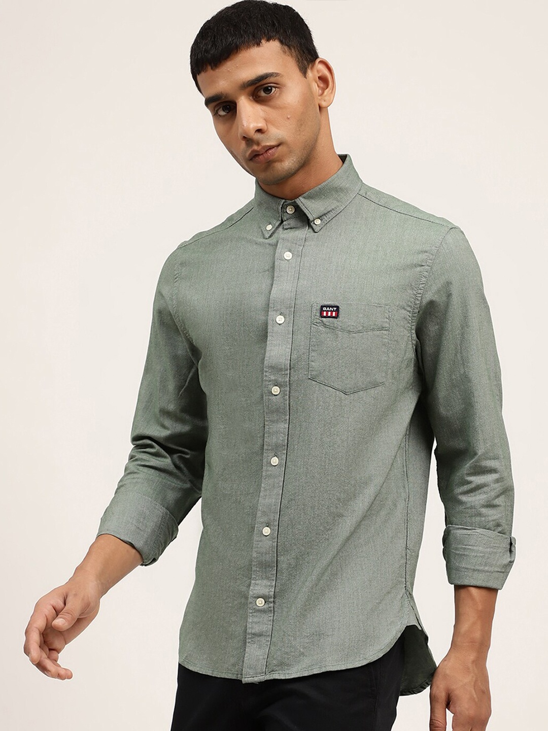 

GANT Men Green Classic Casual Shirt