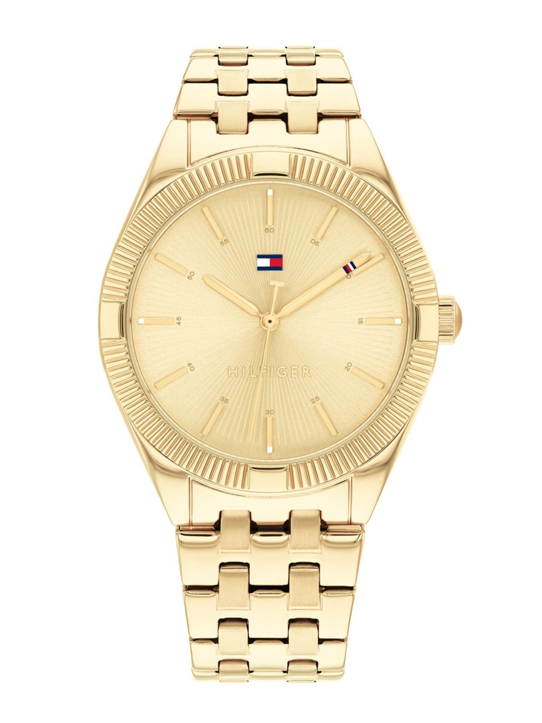 

Tommy Hilfiger Women Gold Solid Dial & Gold Stainless Steel Wrap Around Analogue Watch
