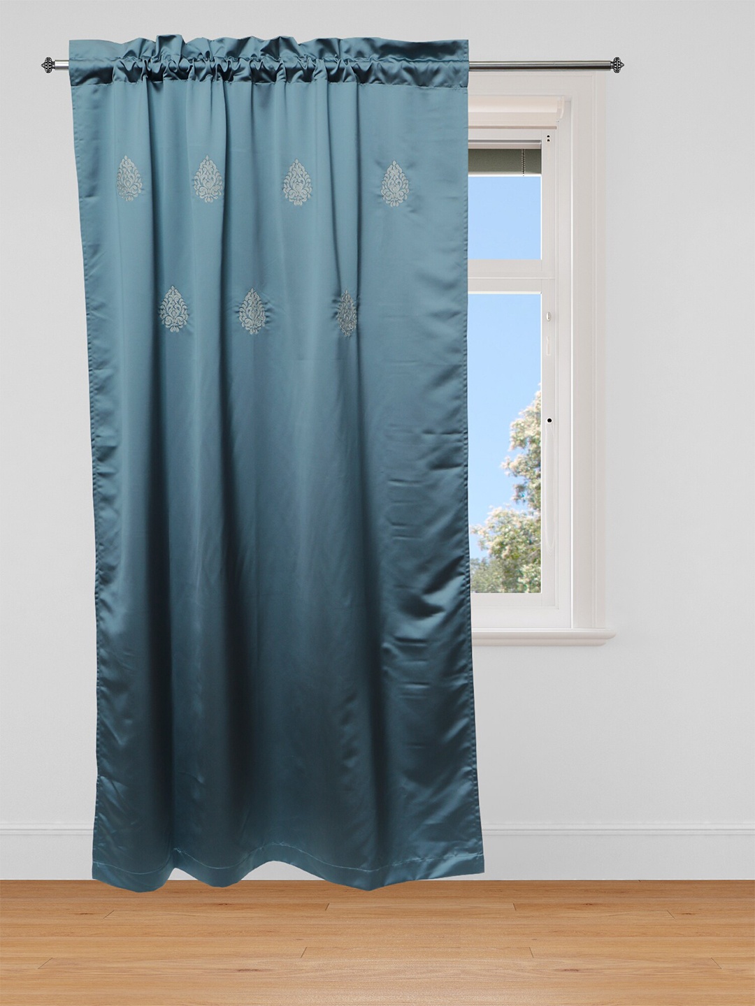 

ZEBA Grey Floral Door Curtain