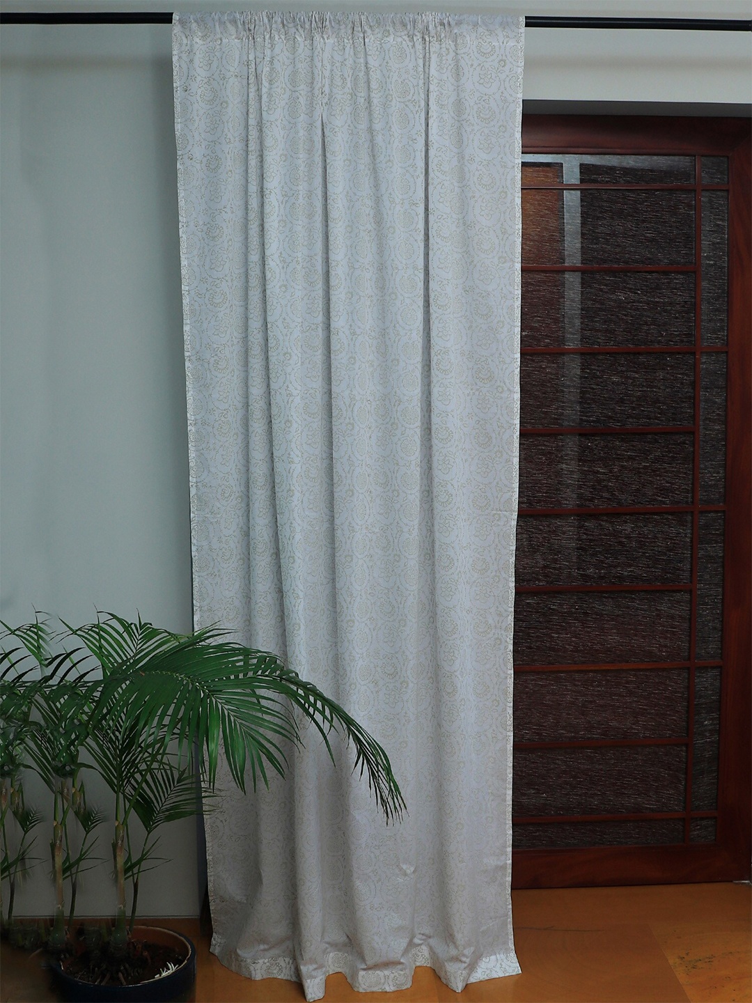 

ZEBA Off White Floral Sheer Door Curtain