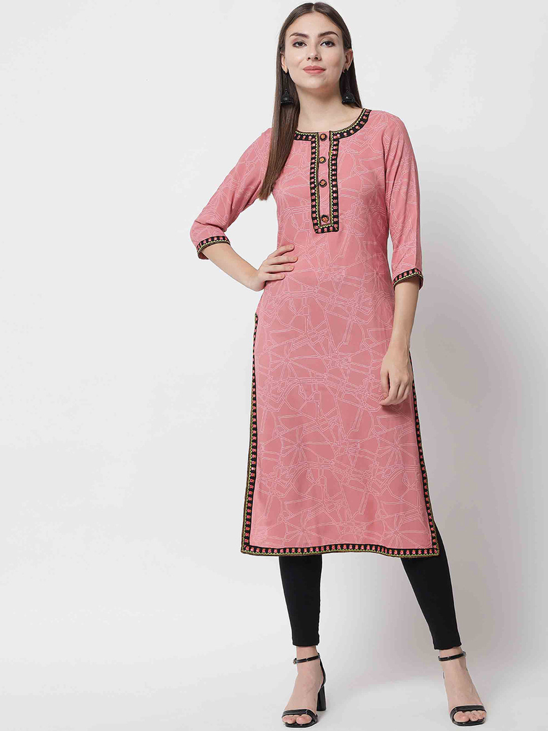

KALINI Women Peach-Coloured Kurta