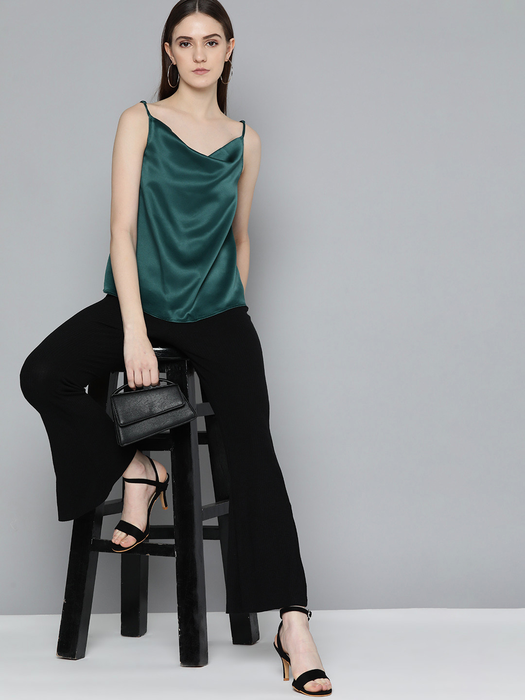 

Chemistry Satin A-Line Top, Green