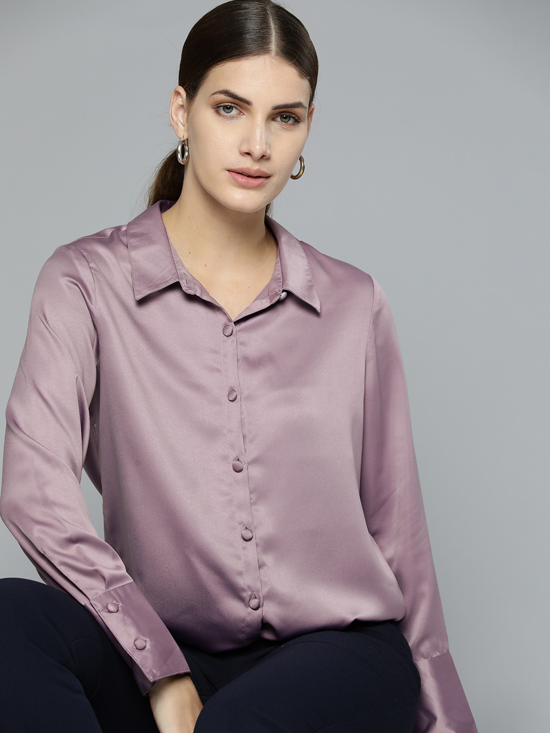 

Chemistry Satin Finish Semiformal Shirt, Mauve