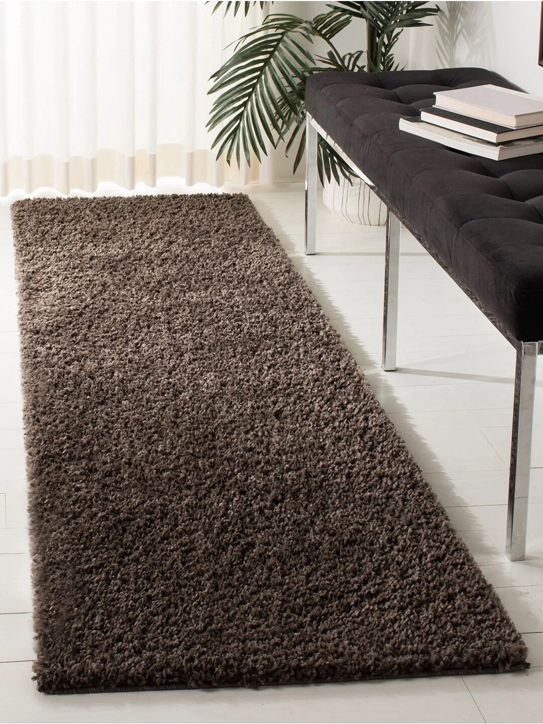 

Nautica Brown Solid Ultra Soft Fluffy Anti Slip Backing Carpet