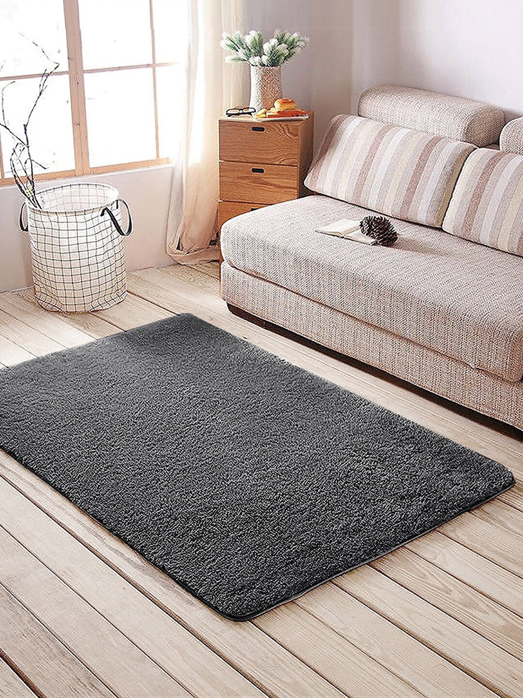 

Nautica Grey Solid Rectangular Carpet