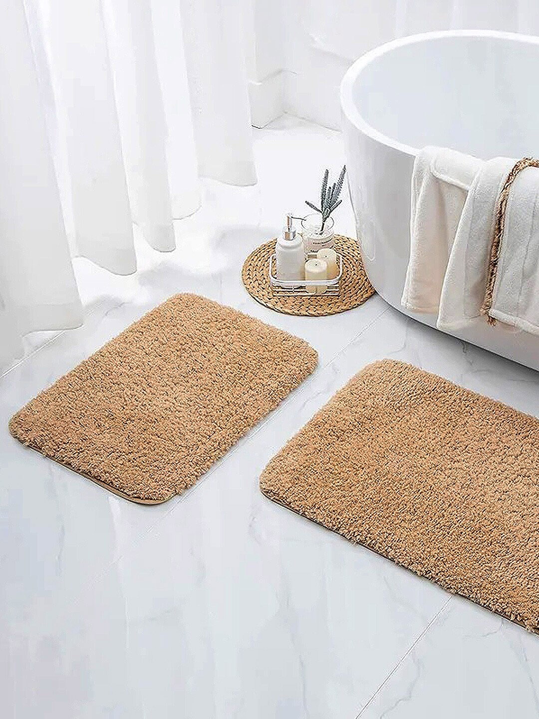 

Nautica Set Of 2 Brown Solid 2800 GSM Bath Rugs