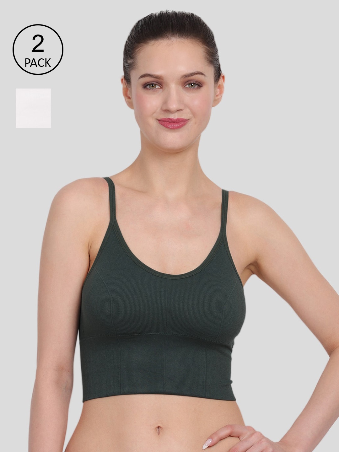 

Amour Secret Women Pack of 2 White & Green Bra