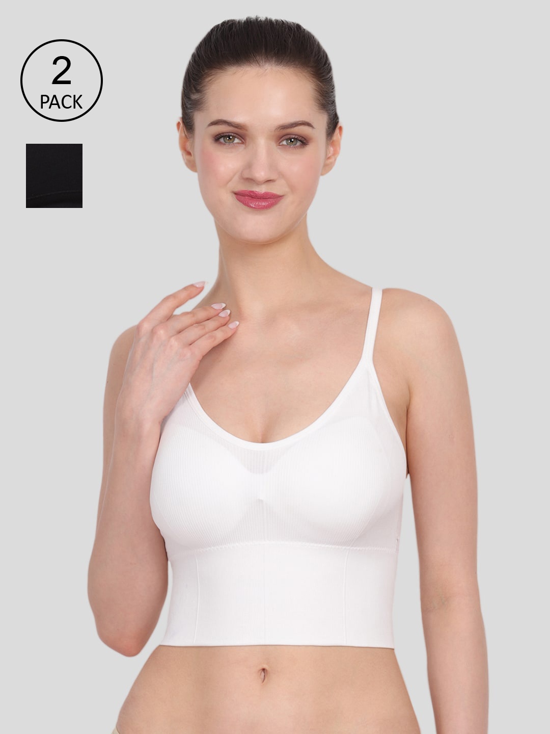 

Amour Secret Pack Of 2 White & Black Sports Bra
