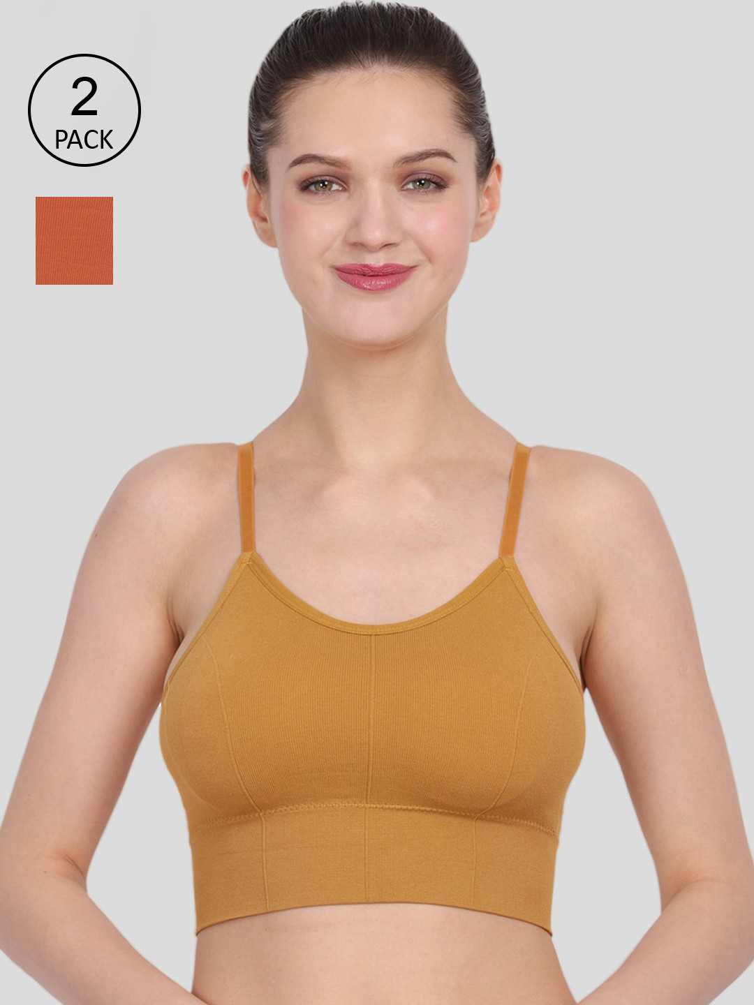 

Amour Secret Pack of 2 Mustard & Orange Bra