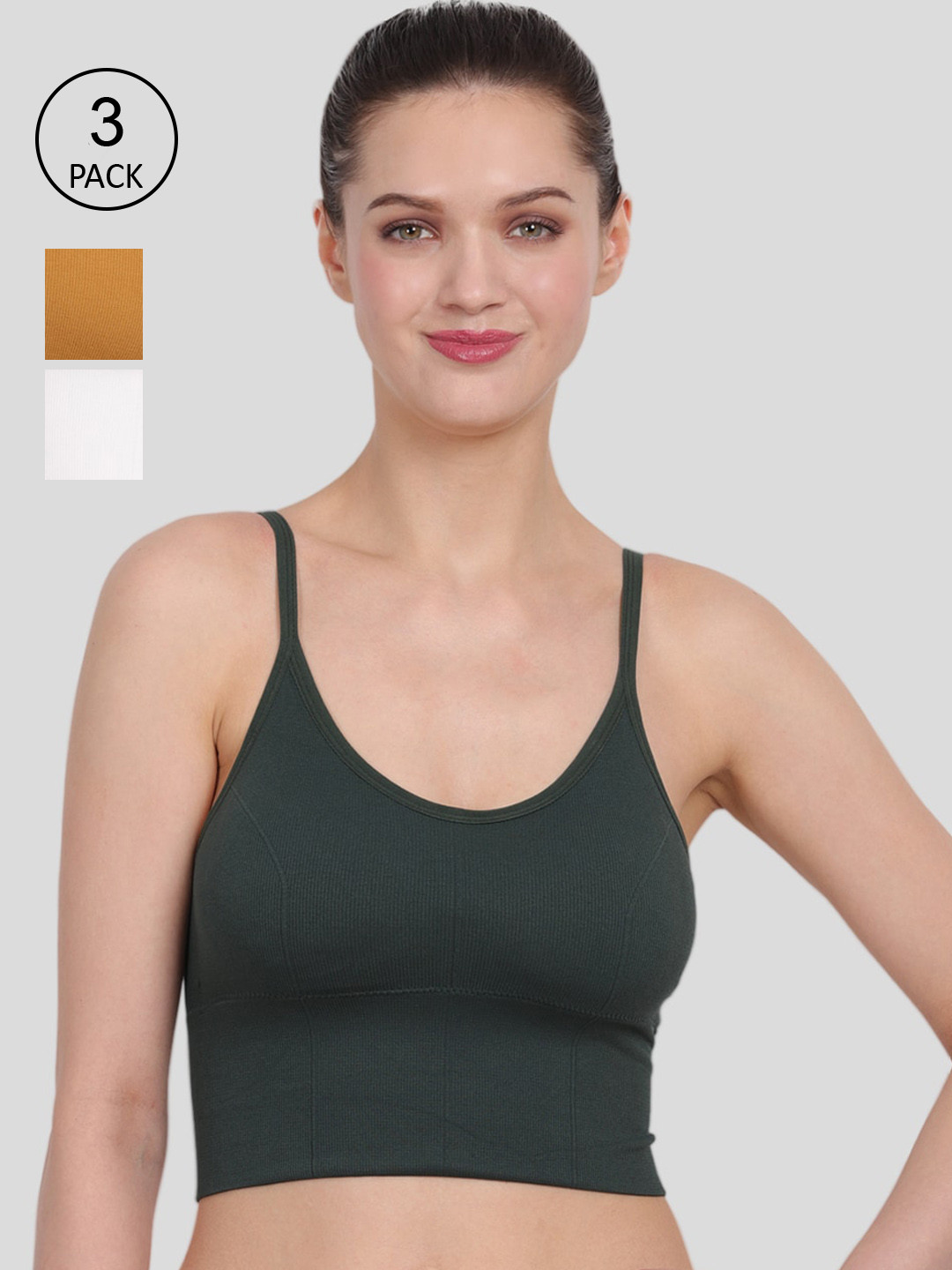

Amour Secret Pack of 3 White & Orange Bra