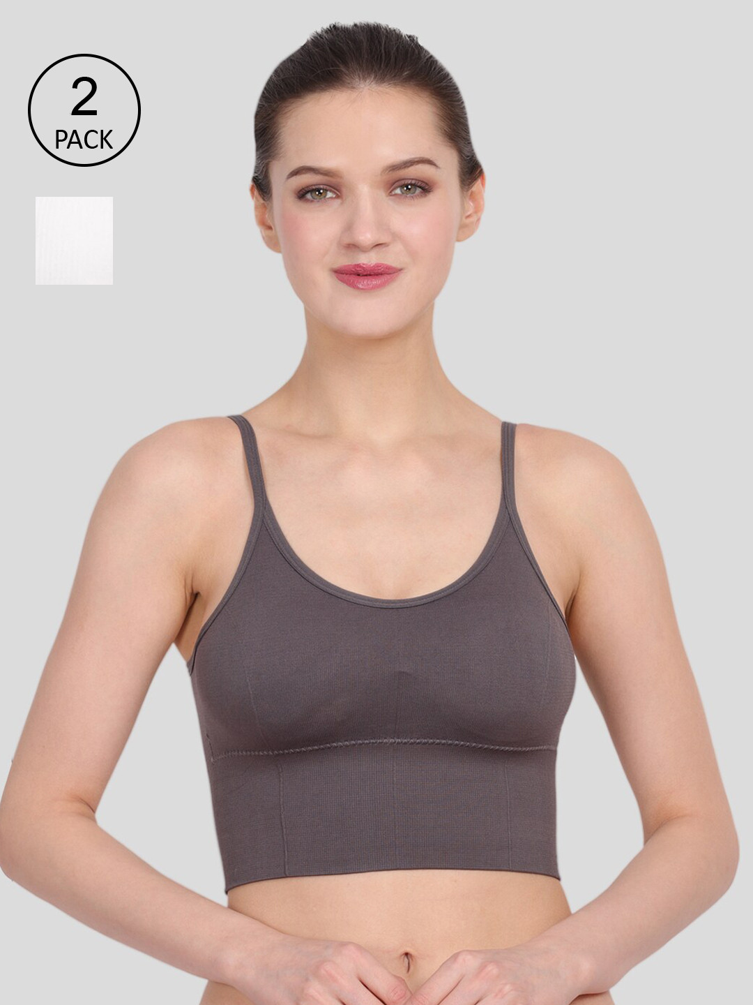 

Amour Secret Grey & White Pack Of 2 Lightly padded Bra