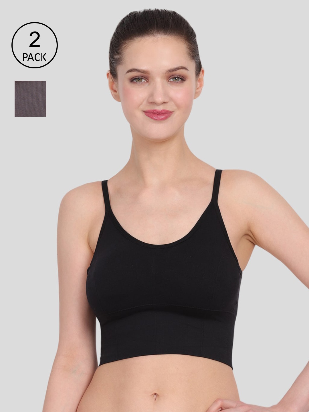 

Amour Secret Black & Grey 2 Workout Bra