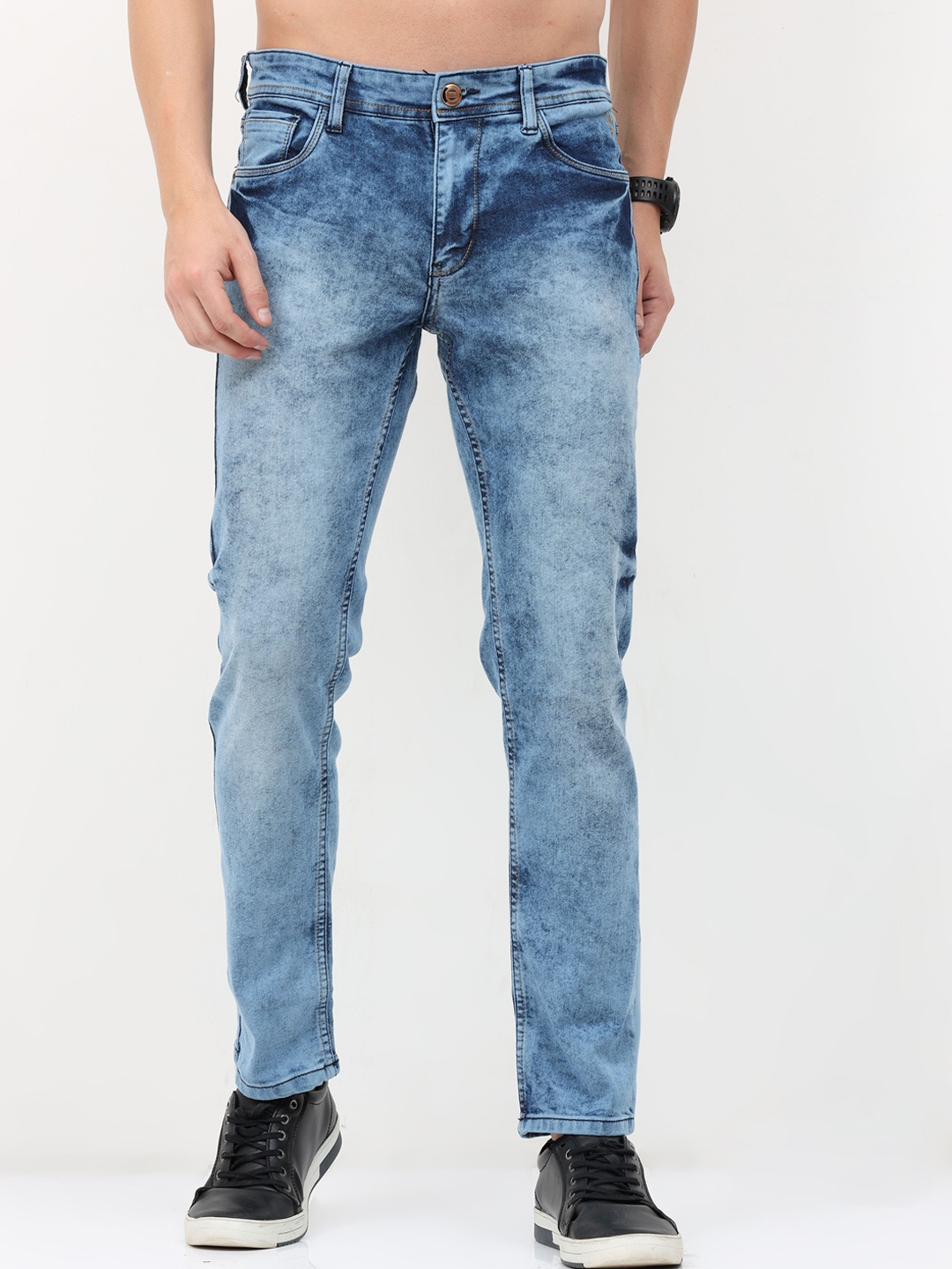 

VUDU Men Blue Narrow Slim Fit Heavy Fade Stretchable Denim Jeans