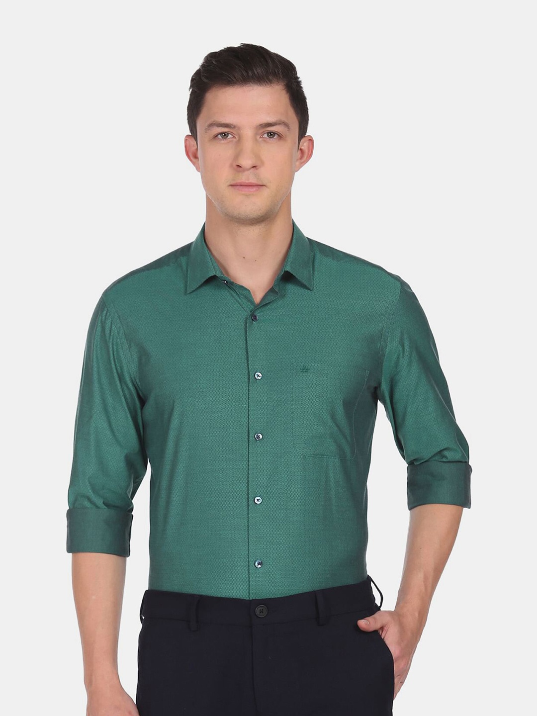 

Arrow Men Green Formal Shirt